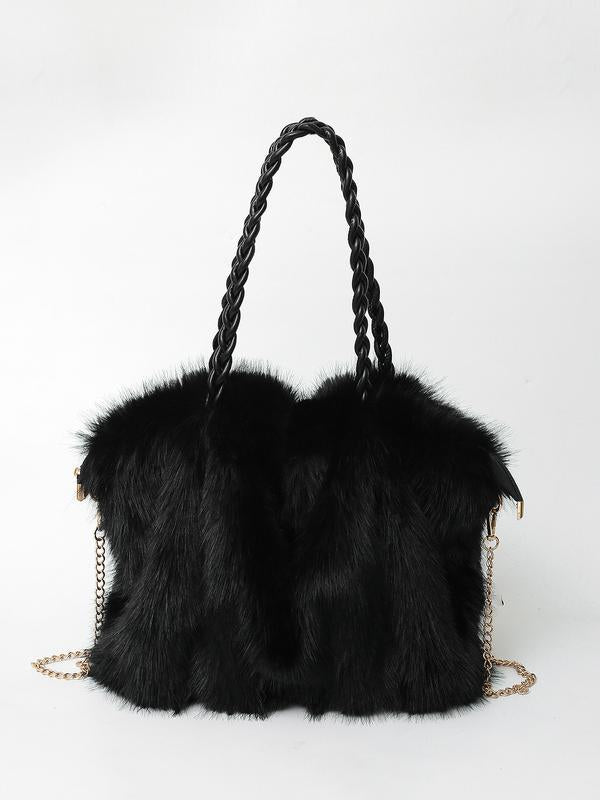 Sloane | Plush Velvet Shoulder Tote