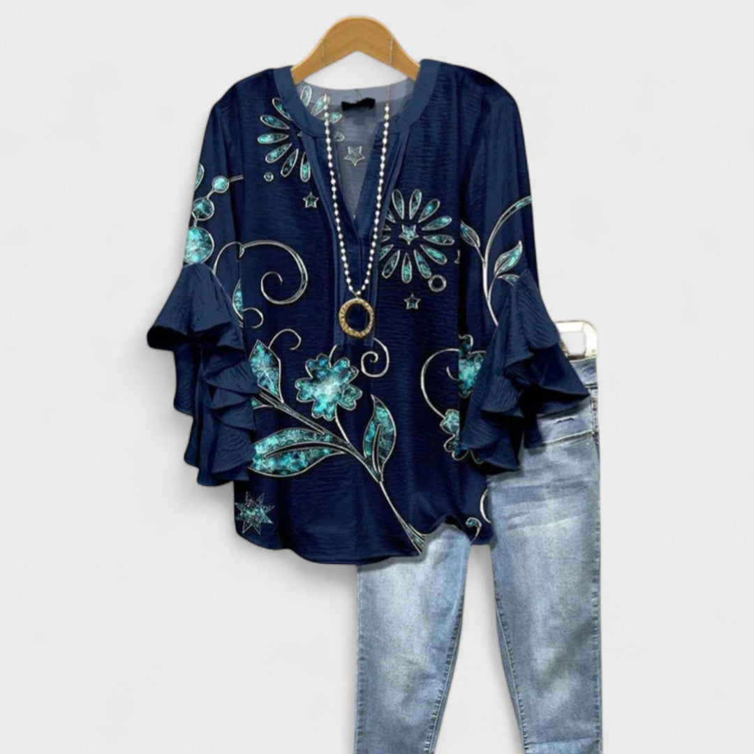 Melissa | Graceful Ruffle Sleeve Blouse