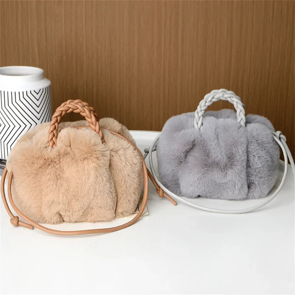 Avery | Plush Pumpkin Shoulder Tote