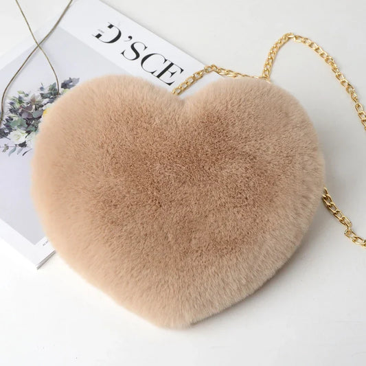 Paris | Plush Heart Shoulder Bag