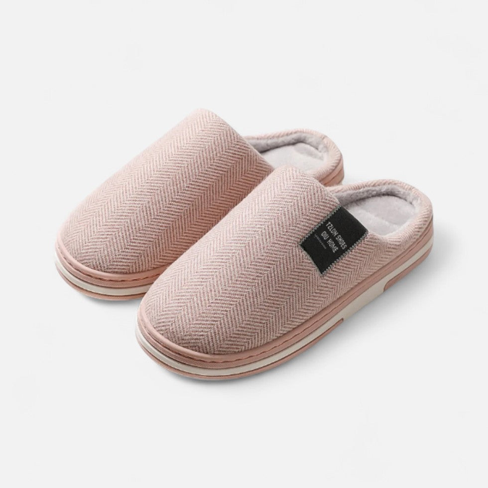 Arden | Herringbone-Look Lined Slippers