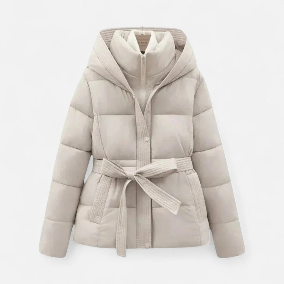 Noelle | Belted Hooded Quilted Jacket