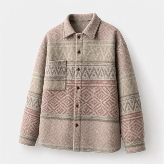 Evren | Geometric Wool-Blend Overshirt