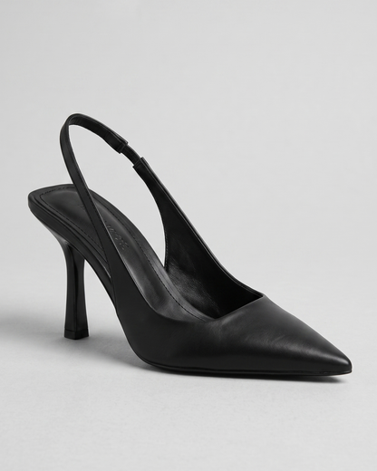 AlmondStep Leather Slingback Heel