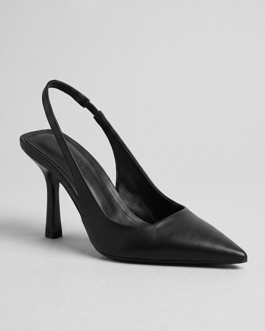 AlmondStep Leather Slingback Heel