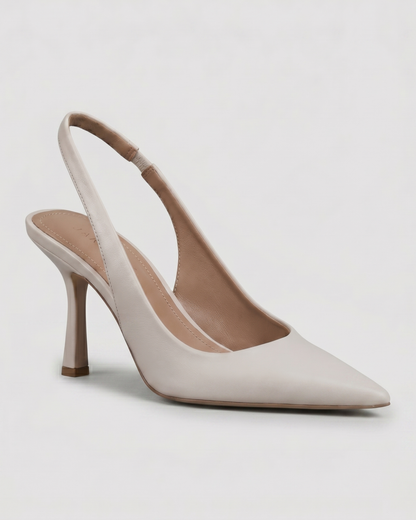 AlmondStep Leather Slingback Heel
