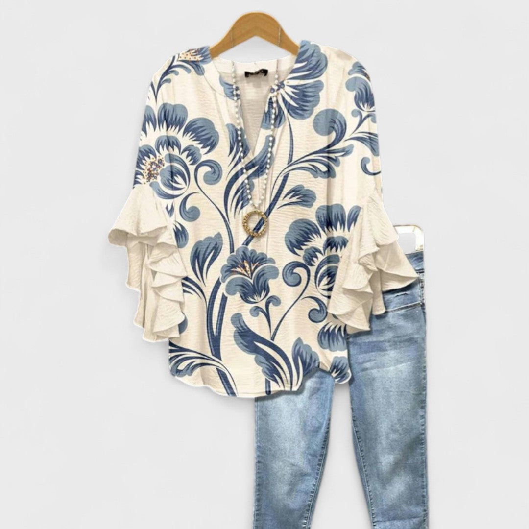 Melissa | Graceful Ruffle Sleeve Blouse