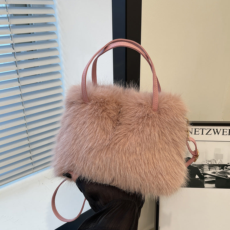 Harper | Faux Fur Bag with Handle & Strap