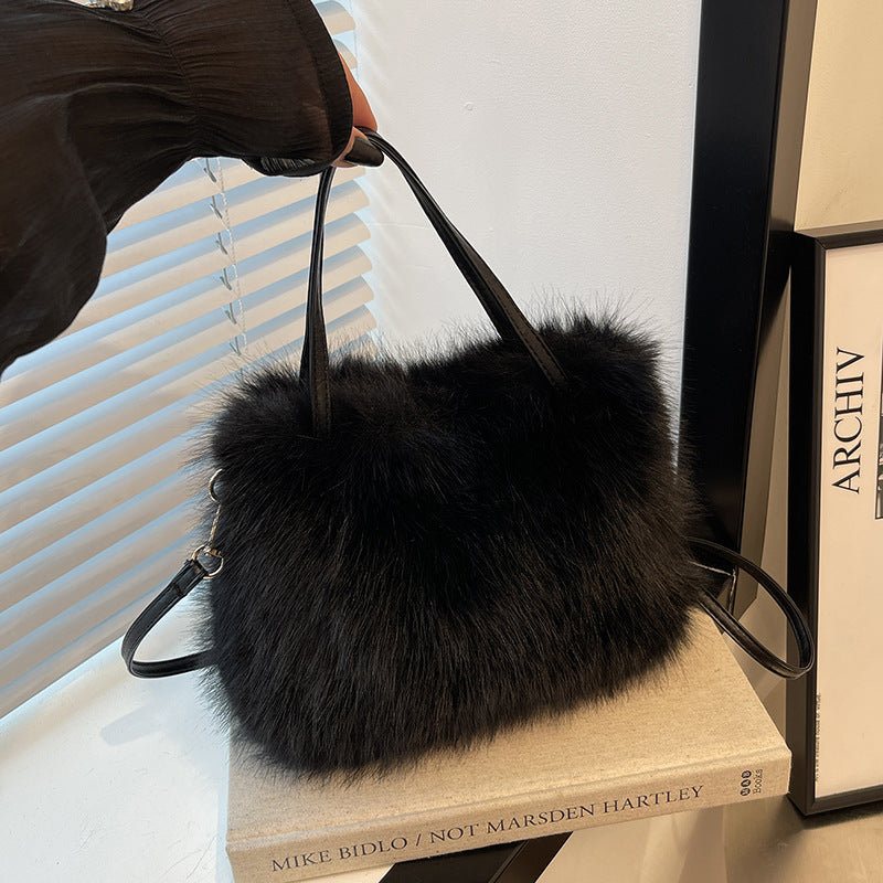 Harper | Faux Fur Bag with Handle & Strap