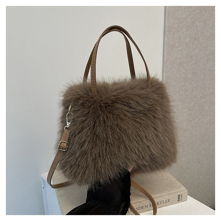 Harper | Faux Fur Bag with Handle & Strap