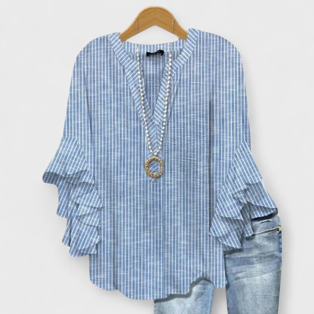 Melissa | Graceful Ruffle Sleeve Blouse
