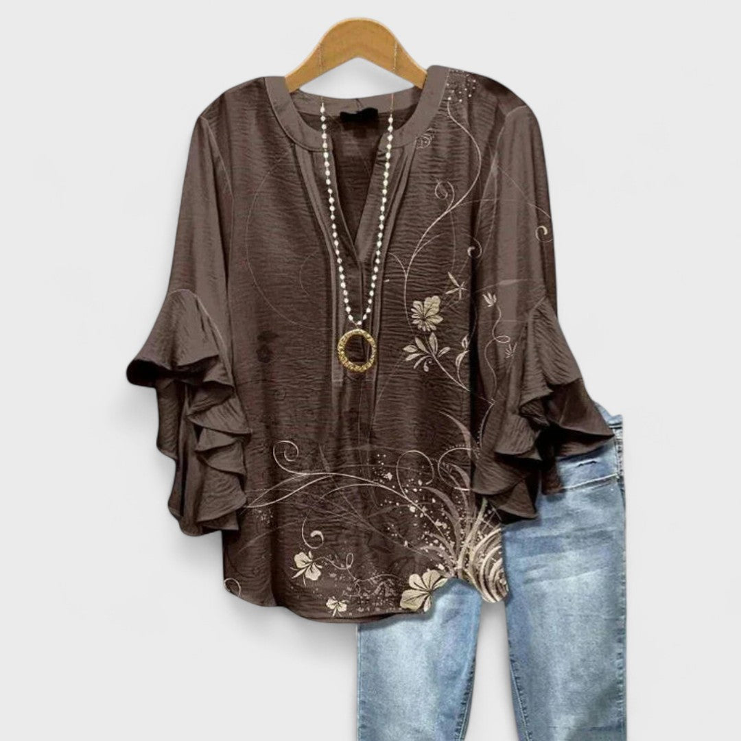 Melissa | Graceful Ruffle Sleeve Blouse