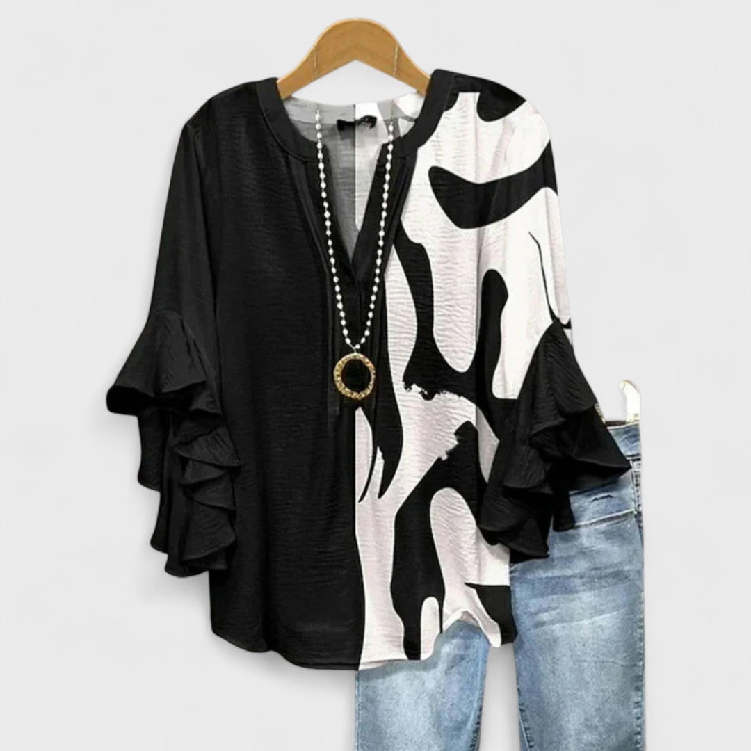 Melissa | Graceful Ruffle Sleeve Blouse