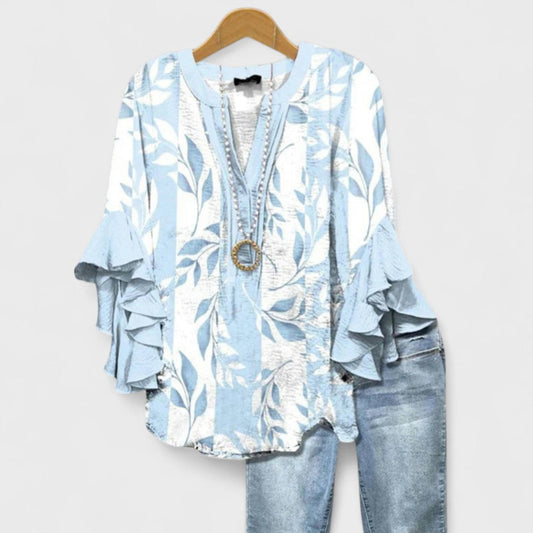 Melissa | Graceful Ruffle Sleeve Blouse