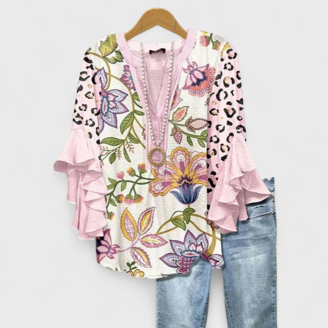 Melissa | Graceful Ruffle Sleeve Blouse