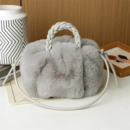 Avery | Plush Pumpkin Shoulder Tote