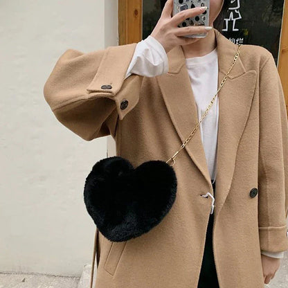 Paris | Plush Heart Shoulder Bag