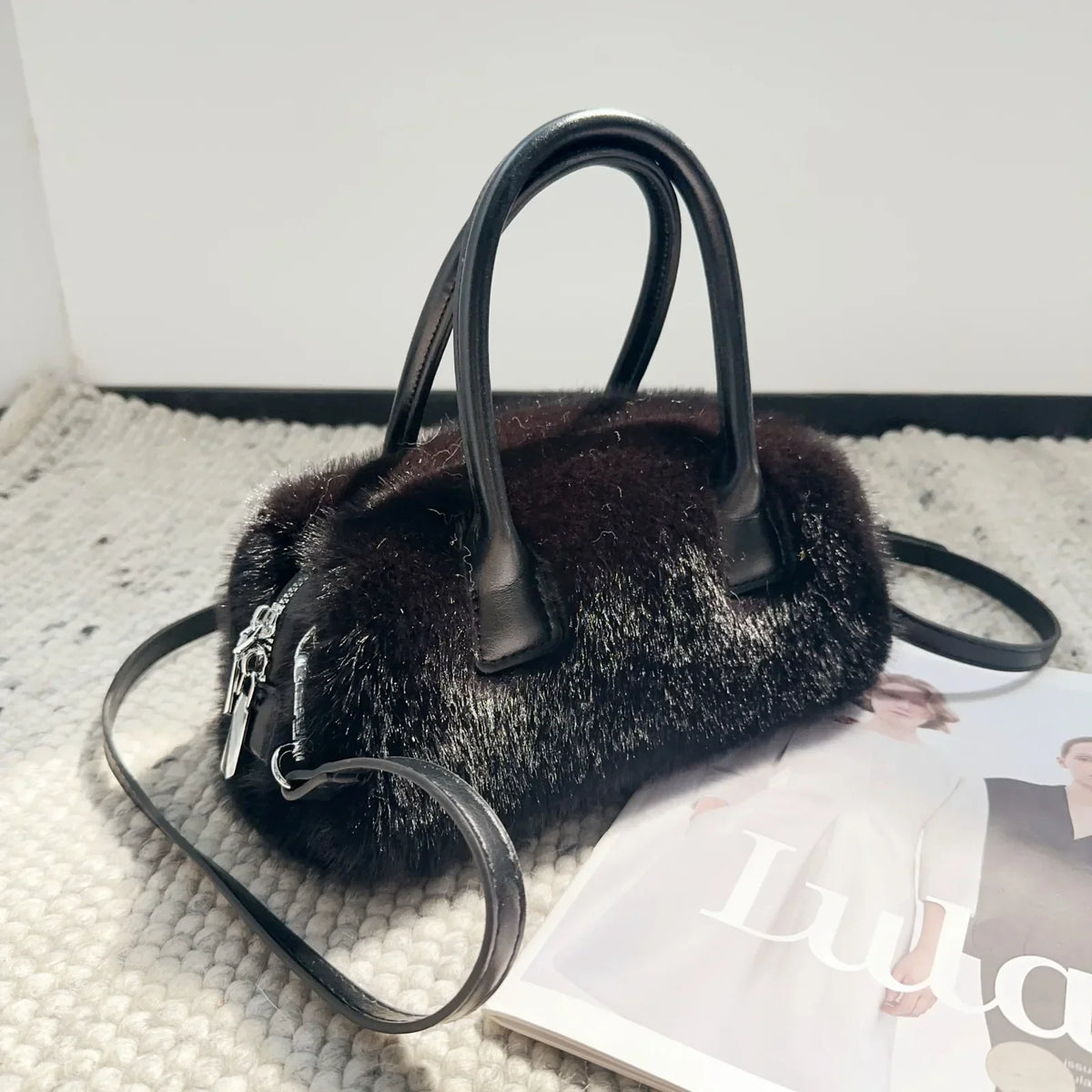 Blake | Faux Fur Box Shoulder Bag