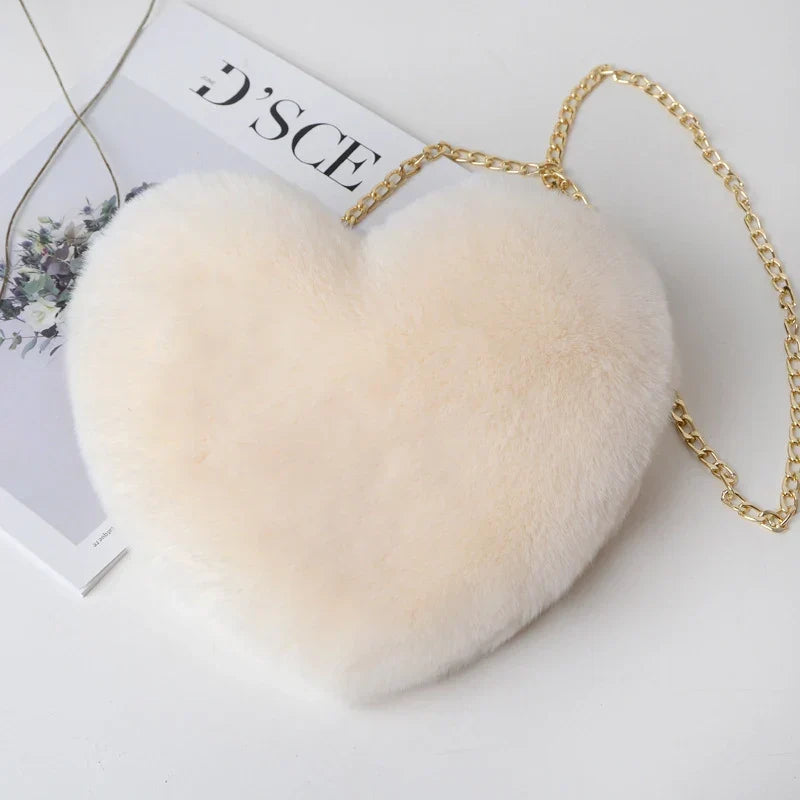 Paris | Plush Heart Shoulder Bag