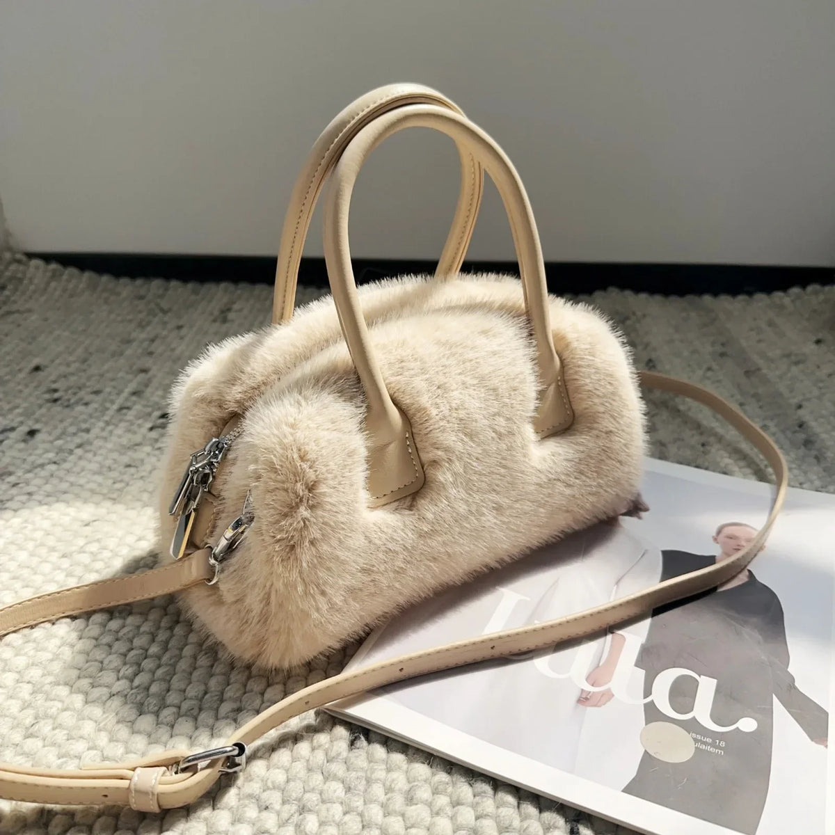 Blake | Faux Fur Box Shoulder Bag
