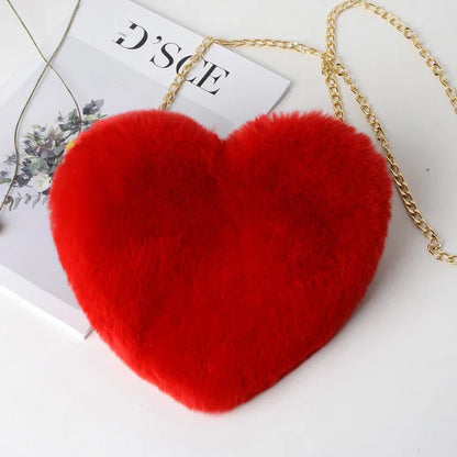 Paris | Plush Heart Shoulder Bag