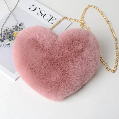 Paris | Plush Heart Shoulder Bag