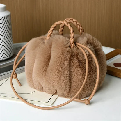 Avery | Plush Pumpkin Shoulder Tote