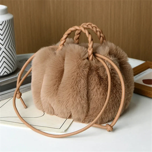 Avery | Plush Pumpkin Shoulder Tote