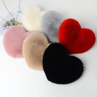 Paris | Plush Heart Shoulder Bag