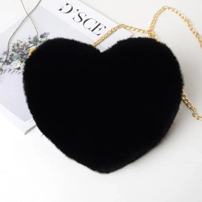 Paris | Plush Heart Shoulder Bag