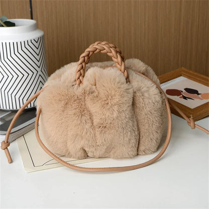 Avery | Plush Pumpkin Shoulder Tote