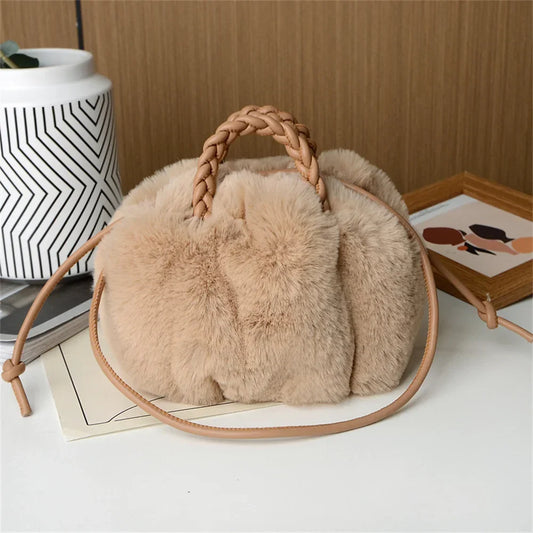 Avery | Plush Pumpkin Shoulder Tote