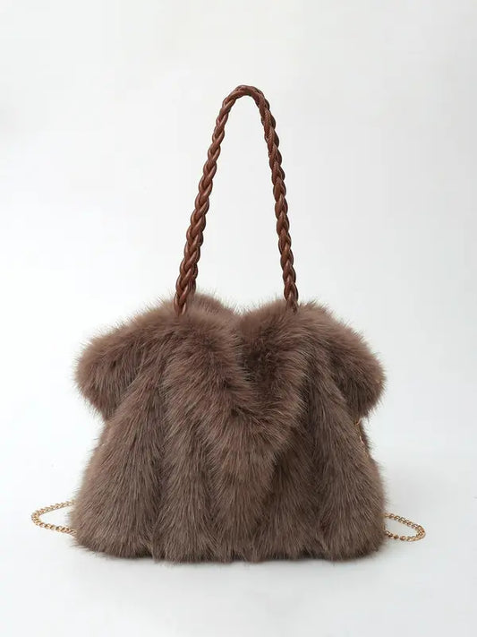 Sloane | Plush Velvet Shoulder Tote
