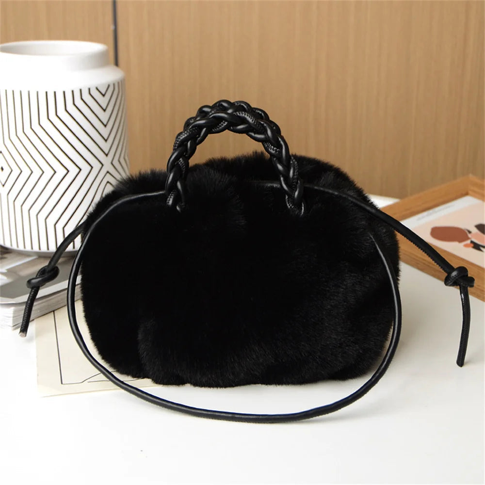 Avery | Plush Pumpkin Shoulder Tote