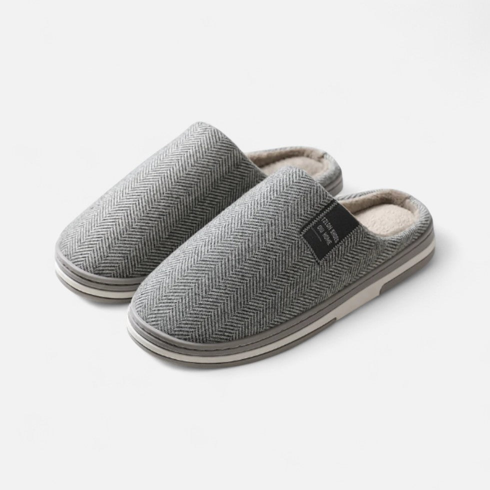 Arden | Herringbone-Look Lined Slippers