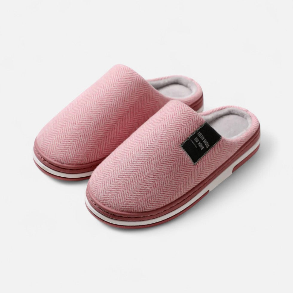 Arden | Herringbone-Look Lined Slippers