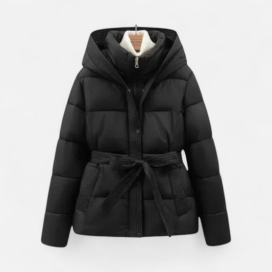 Noelle | Belted Hooded Quilted Jacket