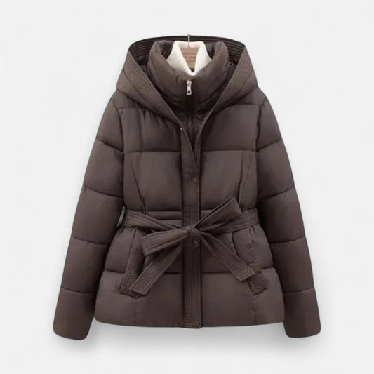 Noelle | Belted Hooded Quilted Jacket