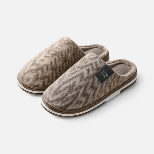 Arden | Herringbone-Look Lined Slippers