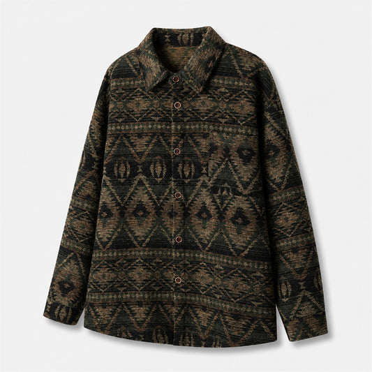 Evren | Geometric Wool-Blend Overshirt