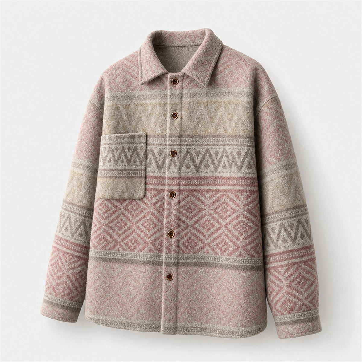 Evren | Geometric Wool-Blend Overshirt
