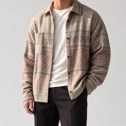 Evren | Geometric Wool-Blend Overshirt